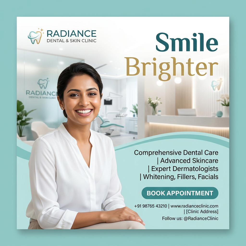 Appointment booking funnel ad creative for Dental & Skin Clinic