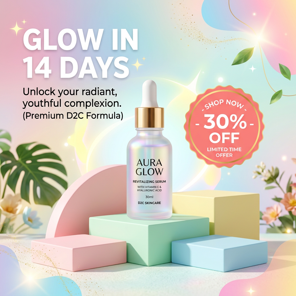 Serum scale-up creative set ad creative for D2C Skincare Brand
