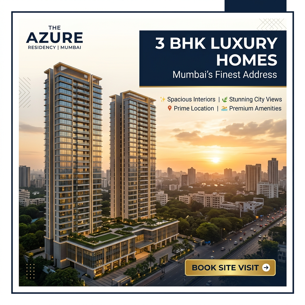 Luxury 3 BHK launch campaign ad creative for Real Estate Developer